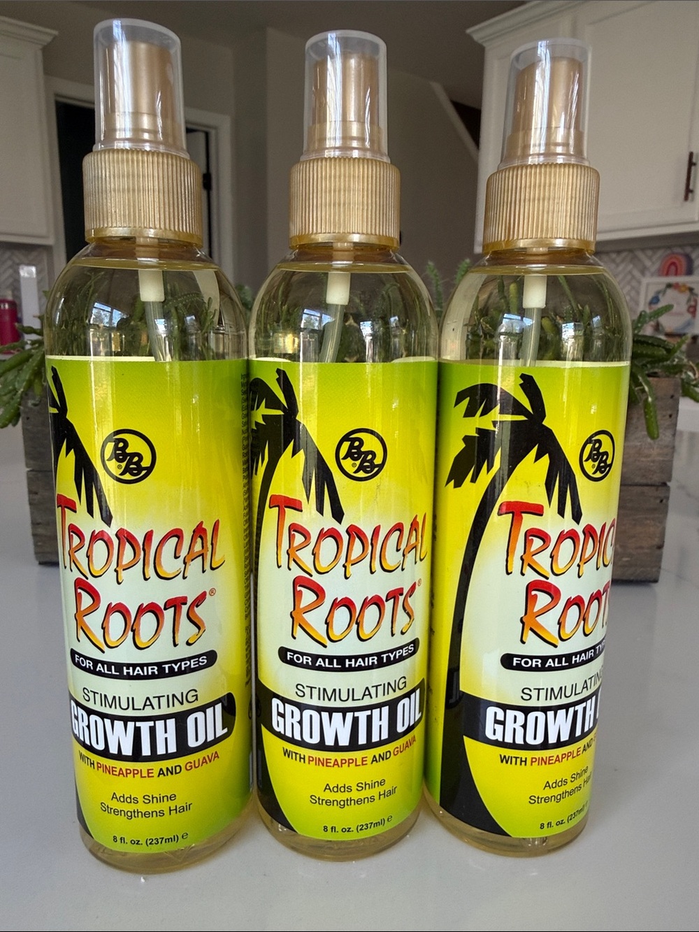 3 new bottles of tropical Roots Stimulating Growth Oil